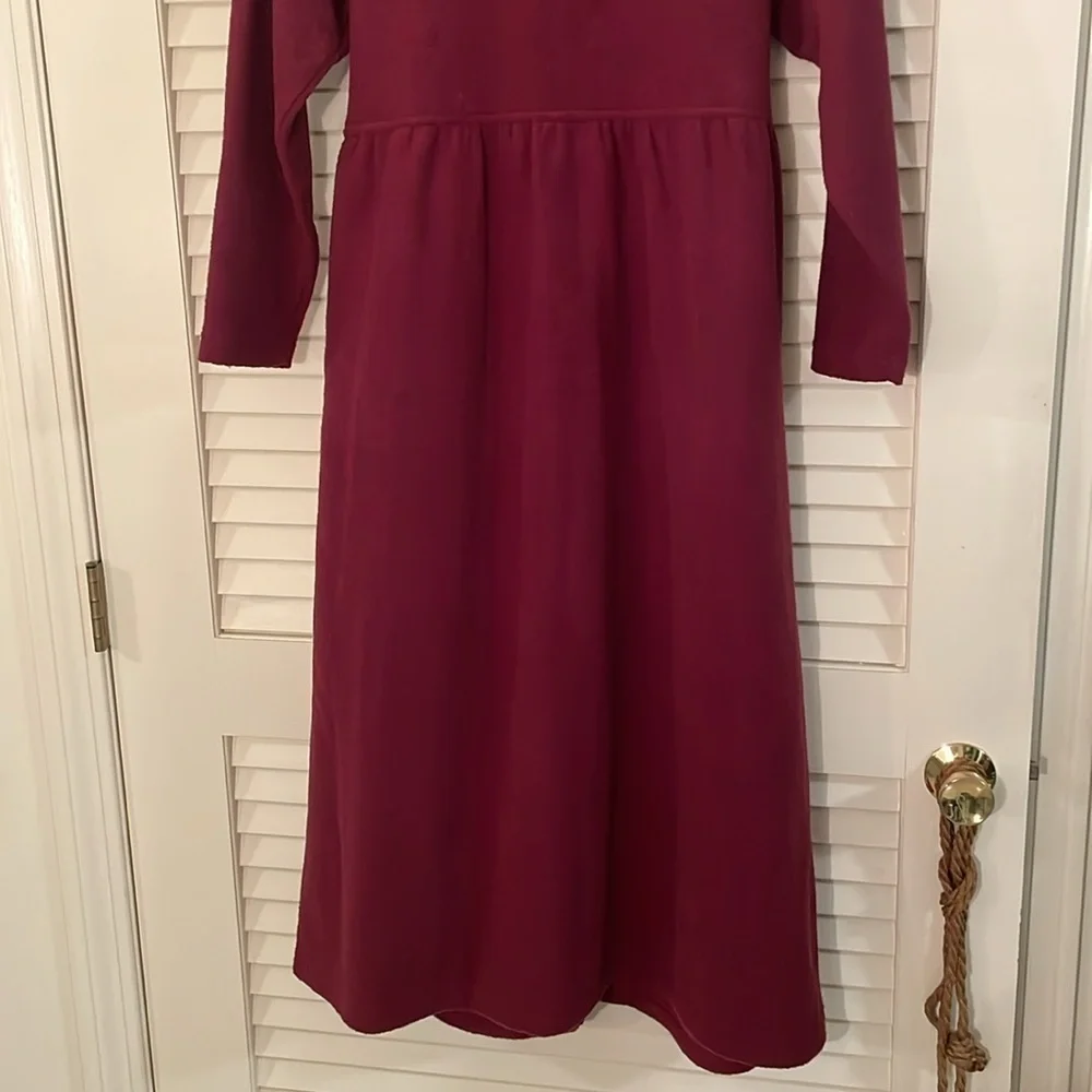 L. L. Bean Rich Burgundy Long Button Down Textured Maxi Sweater Coat Size L